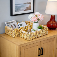 Panier de rangement rectangulaire en plastique de style minimaliste avec poignée pour une utilisation sur le bureau, pour les collations, les fruits, les jouets, les articles divers