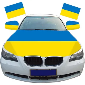 High Quality Spandex Elastic Fabrics Premium Sublimation Print 63"x47" (120x160cm) Country UK Ukraine Hood Cover Flag for Car