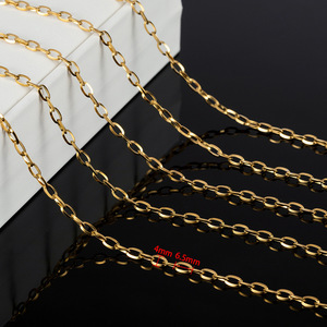 Beveled Oval Link Chain | 18K PVD Gold Stainless Steel Square <b>Wire</b> Chain for DIY Necklace Bracelet Making - Product Image 2