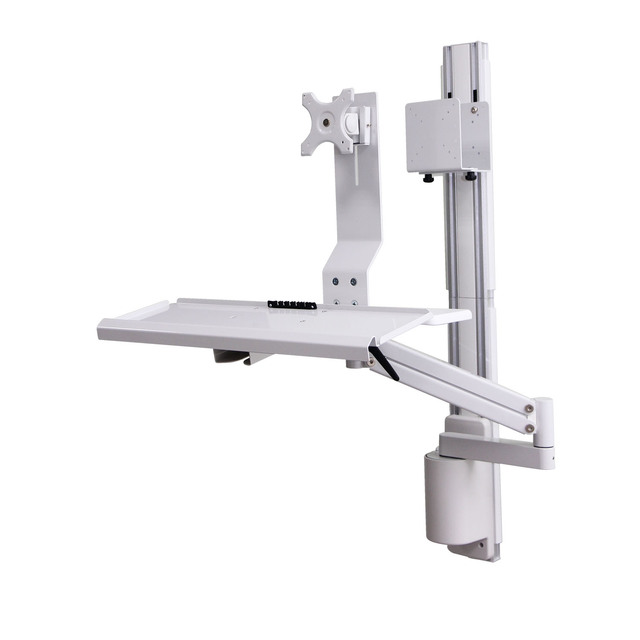 TV Monitor Wall Mounting Stand Keyboard Tray Support for One Monitor CPU Holder VESA 75/100mm 360 Rotation Tilt Arm Tilt/Pivot