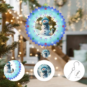 Artificial Rectangle Stainless Steel Hanging Wind Spinner Waterproof Garden Ornament for Christmas Gifts Holiday Decorations - Product Image 3