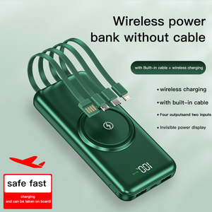 10000mAh siêu mỏng từ tính nhanh phí không dây ngân hàng điện không thấm nước cáp cho điện thoại di động tính năng Pin Li-Polymer - Product Image 4