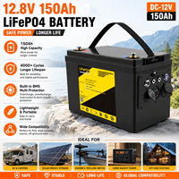 Baterai Lithium Iron Phosphate Lifepo4 12V 150Ah Dengan BMS untuk Kebutuhan Penyimpanan Energi Tenaga Surya Off Grid RV Trailer