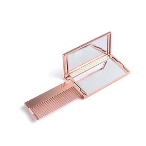 Wholesale Original Factory Price Double Sided Folding Pocket Portable Cosmetic Mirror With Comb - Product Image 5