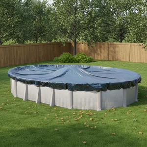 Winter <b>pool</b> cover with rope tensioner for covering above ground swimming <b>pools</b> - Product Image 6