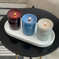 Pot à bougie en verre vide réutilisable, pot en verre à bougie parfumée de luxe personnalisé avec couvercle et boîte-cadeau