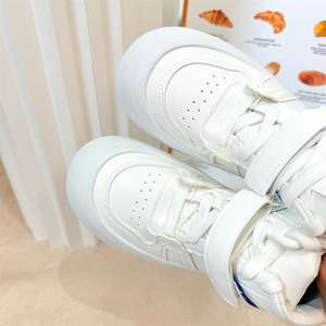 Femmes doux semelle épaisse tête <span class=keywords><strong>pain</strong></span> chaussures PU semelle extérieure en caoutchouc fermeture à enfiler blanc haut conseil confortable - Product Image 2