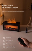 Diffuseur d'huiles essentielles pour cheminée 280ML, diffuseur de parfum d'ambiance avec télécommande LED, humidificateur d'air à effet flamme, brumisateur