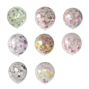 Palloncini con Coriandoli a Forma di Foglia di Palma da 12 Pollici, Palloncini con Coriandoli Floreali per Feste e Decorazioni del Ramadan - Product Image 1