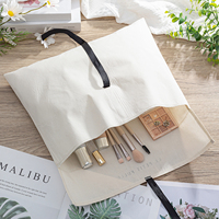 Sac d'emballage à rabat en lin et coton naturel imprimé, réutilisable, pliable, pour petits accessoires et rangement de cadeaux - Vente en gros