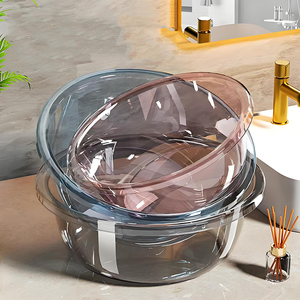 Lavabo de plástico para baño doméstico transparente grueso, lavabo para pies - Product Image 1