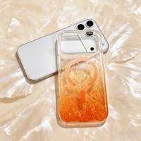 Coque de téléphone magnétique transparente en TPU PC à motif coquille pailletée dégradée pour iPhone 18 17 16 Pro Max, antichoc