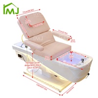 Lit de salon de luxe avec dossier relevable, lit pour les cils, pédicure, bain de pieds, lit de spa coréen pour la tête