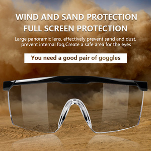 CE <span class=keywords><strong>EN166</strong></span> ANSI Z87認証取得済み 高品質プラスチックフレーム 飛沫防止 防塵 フレームレス安全メガネ 傷防止レンズ - Product Image 4