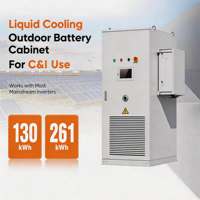 Systèmes de stockage d'énergie industriels et commerciaux 130 kW PCS et batterie LiFePO4 261 kWh avec refroidissement liquide