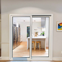 Portes coulissantes en PVC blanc de style américain CHANGYI avec stores intégrés, porte patio coulissante avec stores internes