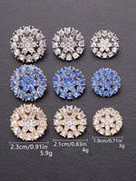 Dapat disesuaikan DIY tombol kemeja seng logam paduan konstruksi tertanam ramah lingkungan Rhinestones mesin dicuci desain bulat
