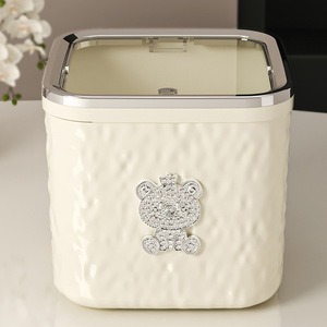 Desktop Trash Can <b>Square</b> Flip Lid Storage <b>Bin</b> For Desk Coffee Table Indoor Use - Product Image 4