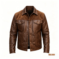 Veste à revers simple boutonnage pour homme, style rétro européen et américain, veste de motard et pilote, manteau de travail à empiècements