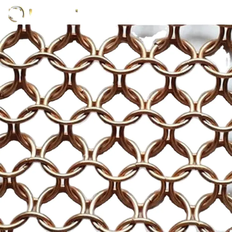 Vendita calda a catena di Fly Screen in alluminio catena tende in metallo schermo per la decorazione della stanza rotondo in metallo tessuto di maglia