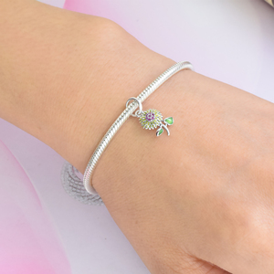 Hạt charm hình thú, hoa và cây, bán buôn, chất lượng cao, bạc 925, men, zircon đỏ thời trang, quà kỷ niệm - Product Image 5