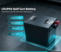 Expédition rapide depuis l'entrepôt CN : Batterie lithium 51.2V 105Ah pour voiturette de golf, prix usine de gros, LiFePO4 avec chargeur et application Bluetooth