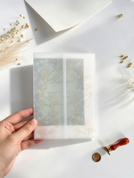 Ensemble d'invitations de mariage botaniques vert sauge, avec enveloppe verte doublée, pochette en vélin à motif floral et dorure à chaud, kit d'invitations de mariage florales