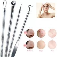 Kit d'extraction des points noirs et des boutons, 4 pièces, outils d'élimination des comédons du visage