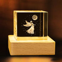 Cubo de Cristal K9 Grabado con Láser 3D de 6 cm, Nueva Luz Nocturna de Cristal, Recuerdo, Regalo para Máquina de Grabado Láser UV Xtool F2
