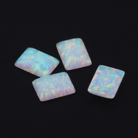 Prêt à expédier 10 pc/lot OP17 Lab créé blanc feu Rectangle forme dos plat pierre d'opale en vrac