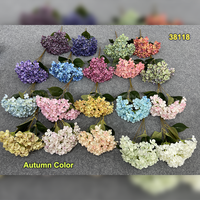 Bon prix, plusieurs couleurs, faible MOQ, vente en gros de fleurs artificielles, bouquet d'hortensias pour la décoration de mariage