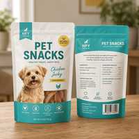 Sachets personnalisés imprimés pour friandises pour animaux, refermables avec fermeture éclair, pour chiens et chats, emballages alimentaires haute barrière avec fenêtre, taille personnalisée