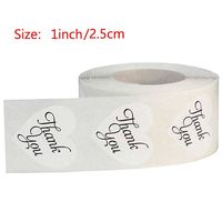 Autocollants adhésifs imperméables et durables, impression personnalisée du logo, rouleau de 500 autocollants de remerciement, 1 pouce/25 mm, mat/brillant