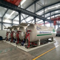Estación móvil de llenado de cilindros de GLP de 5 toneladas y 10000 litros, montada sobre plataforma, mini planta móvil de llenado de GLP.