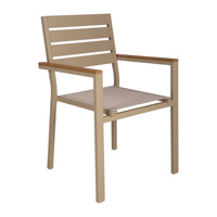 Chaise pliante en bois PS pour l'extérieur et table Patio Bistro Fauteuil de jardin empilable pour plage, parc et restaurant