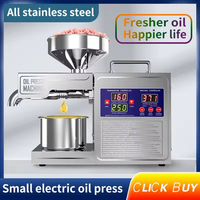 Presse à huile automatique numérique en acier inoxydable pour pressage à froid et à chaud d'olives, d'arachides, d'amandes, de noisettes et d'extraits de graines