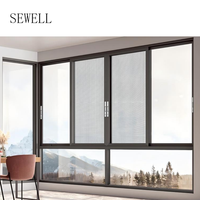 Ventana corrediza de aluminio con rotura térmica de doble vidrio templado insonorizado moderno de la mejor calidad para habitación de Villa Hotel