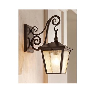 Vintage Outdoor Wall Lantern Decorative Metal Glass Wall <b>Light</b> <b>Fixture</b> Classic Hanging Lantern for Home Exterior Garden Patio - Product Image 4