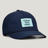 Casquette de baseball OEM imperméable en nylon couleur unie avec cordon, logo brodé personnalisé pour la pêche