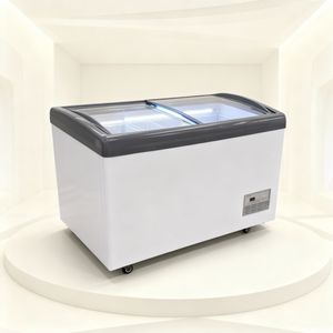 Réfrigérateur-congélateur commercial avec logo personnalisé, refroidissement direct intégré, compresseur, pour la présentation de la crème glacée - Product Image 2