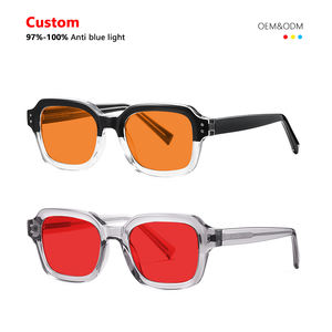 Hot Custom Fashion Retro Vintage Square Frame Prescrição Diopter 97%-100% Anti Luz Azul Bloqueio Unisex Computer <span class=keywords><strong>Glasses</strong></span> - Product Image 1