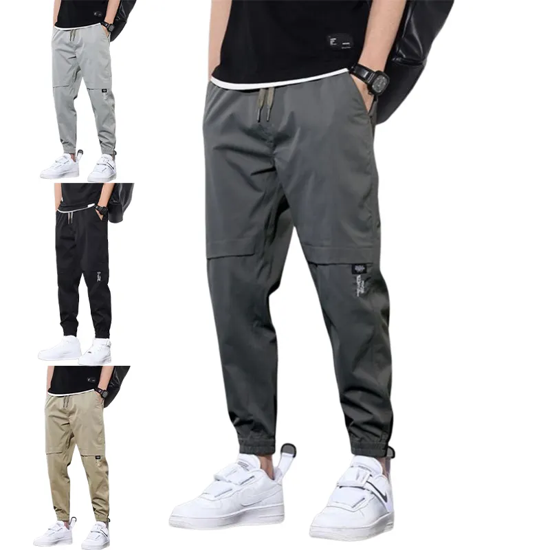 Manufacturer Drawstring Slim Fit Outdoor Wear Casual Polyester Harem Men's Cargo Joker Pants Trousers Logo Custom