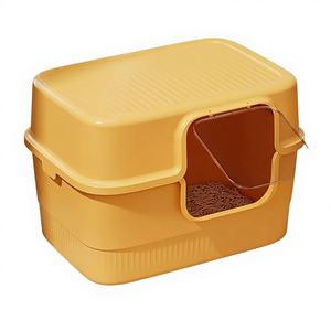 Bac à litière pour chat extra large entièrement fermé, anti-odeurs, désodorisant, anti-éclaboussures, en PVC, design rectangulaire, toilette pour chat jumbo - Product Image 1