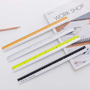 Ensemble de règles en alliage d'aluminium personnalisées 15/20/30CM, règle droite de mesure en métal de précision pour étudiants, bureau et cadeaux promotionnels - Product Image 3