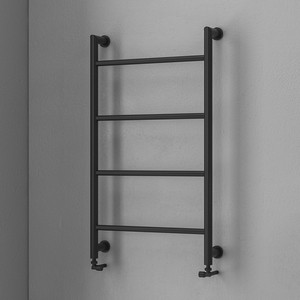 Scaldasalviette Radiatore Kamalu KAM-D6009N Nero Opaco 900x560mm con Doppio Portasciugamani in Acciaio per Casa o Hotel per Bagno - Product Image 3