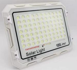 LED <b>Flood</b> <b>Light</b> 150W IP66 Outdoor Garden Glass Shade Lighting 6000K ABS Body Wall Mounted Solar Powered 170 Beam Angle Remote - Product Image 4