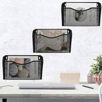 Organisateur de documents mural en métal perforé pour bureau, avec pochettes porte-documents, panier suspendu, boîte de rangement pour courrier et papiers A4