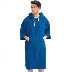 Summer <span class=keywords><strong>Surf</strong></span> <span class=keywords><strong>Poncho</strong></span> Robe avec capuche <span class=keywords><strong>Serviette</strong></span> de plage en microfibre pour hommes et femmes avec poche pour surfer et se changer - Product Image 1