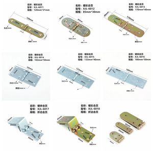 Bisagra Abatible de Hierro con Recubrimiento de Color, 120 mm, 21 mm de Grosor, 1.5 mm de Espesor, Bisagra para Muebles de Montaje Superficial, Diseño Industrial - Product Image 1