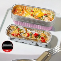 Moules à mini-pains avec couvercles et 50 moules à mini-gâteaux en aluminium de 200 ml (6,8 oz) jetables, rectangulaires, pour la cuisson